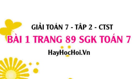 Giải bài 1 trang 89 Toán 7 tập 2 SGK Chân trời sáng tạo